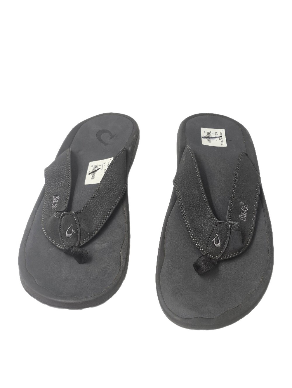 OluKai Ohana Black Dark Shadow Men Water-Resistant Sandal Flip Flops Size 18